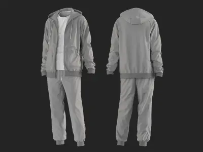Tracksuit Marvelous Designer project and OBJ 3D model