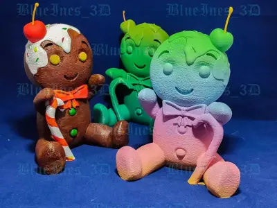 GINGERBREAD BOY WITH CHERRY EASY TO PRINT 3D print model