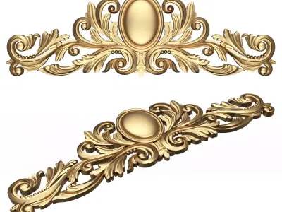 Carved Plaster Molding Decoration 09 Low-poly 3D model