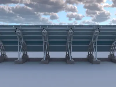 3D Model of Metal Structure Frame MK6 Low-poly 3D model