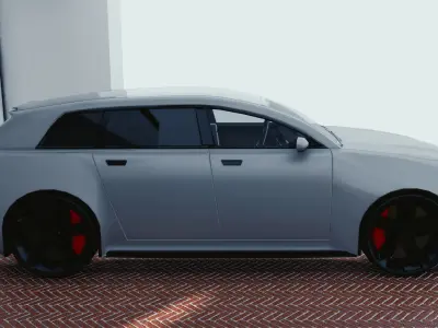 BLENDER EEVEE Brandless Mid Size 4 door suv Low-poly 3D model