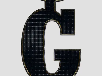 Solar Panel Letter - G 3D model