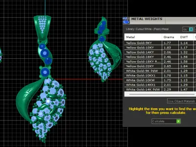 LUXURY DIAMOND LOCKET SET 3D PRINTABLE MODEL 3D print model