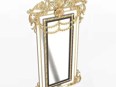 Carved Classic Mirror 013 Low-poly 3D model