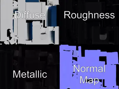 Sleek Waterfall Tower model pack Low-poly 3D model