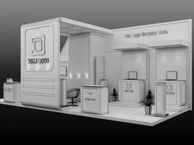 Booth Exhibition Stand a589b 3D model