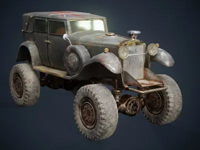 The BigBen huge post-apocalypse monster truck da1 Low-poly 3D model