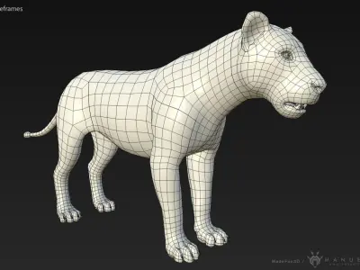 3D Lion Low-poly 3D model