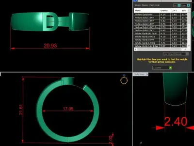 Alphabet Ring D 3D print model