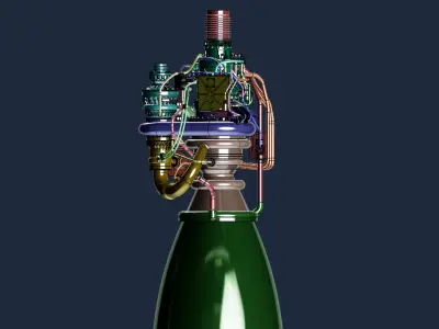 SpaceX Raptor 2 engine  3D print model