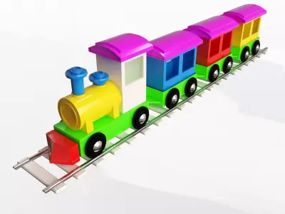 Train Toy for Child Low-poly 3D model