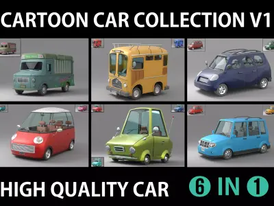 Cartoon Car Collection V1 3D model