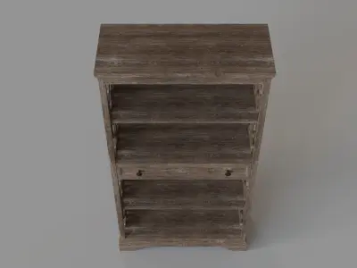 Antique Bookcase Brown 3D model