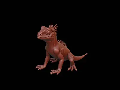 Lizard Animal Sculpture 3D print model