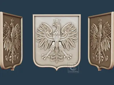 Coat of arms of Poland - Digital model for CNC and 3D Printer 3D model