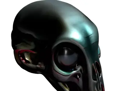 Stylized Alien Skull Model Low-poly 3D model