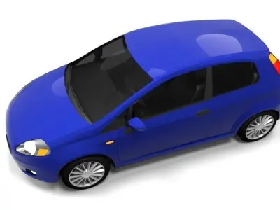FIAT GRANDE PUNTO 3DR LOWPOLY Low-poly 3D model