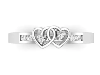 AV 702 Two Heart Shape Wedding Ring 3D print model