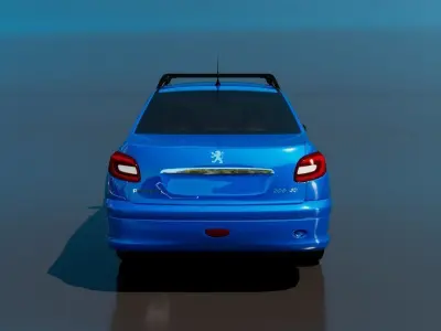 Peugeot 206 Sedan 4 door Sport 3D model 3D model