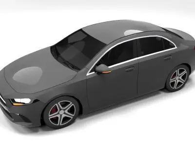 MERCEDES A CLASS 4D LOWPOLY Low-poly 3D model