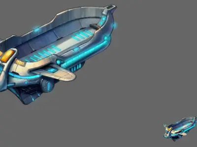 Space-material transport vehicle 3D model