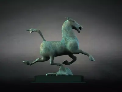 Flying horse treading swallow horse animal figurine statuette 3D model