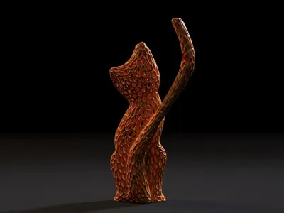 Cat Voronoi 3D print model