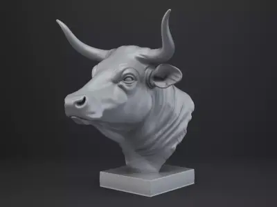 Cattle Bust - Animal Figurine 3D print model