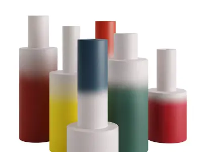 Set interior decorative vases 3D model