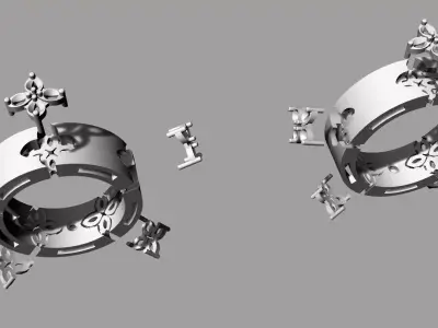 Brand Ring Jewelryset 2 size 3D print model