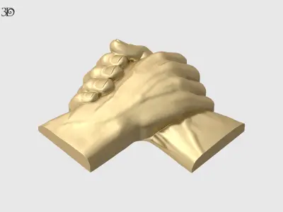 Handshake Relief Sculpture 3D print model