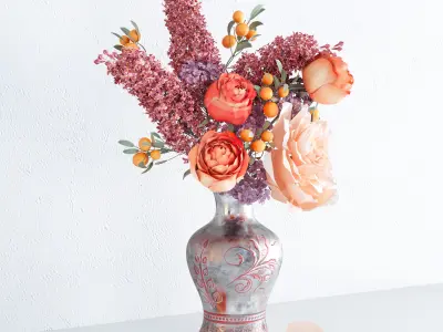 Spring Summer Bright Bouquet 3D model