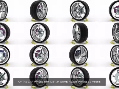 ORTAS CAR WHEEL RIM 133-134 GAME READY WHEEL 3D Model Pack