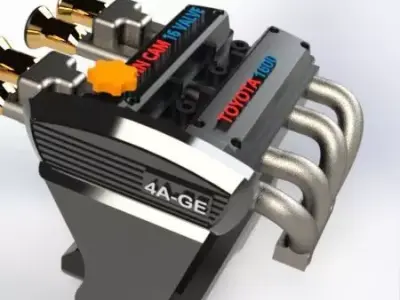 4A-GE engine toyota 3D print model