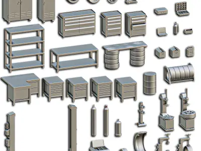 Car Mechanic Diorama Pack 3D print model