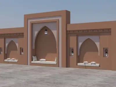 Traditional Moroccan Seat Marrakech 3D model