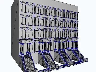 New York  Brownstone Free low-poly 3D model