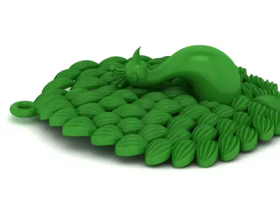 Luxury Peacock Pendant 3d model ready to print  3D print model