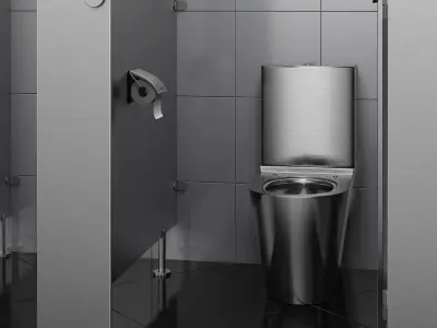 Sanitary partitions for public toilets FunderMax 2 3D model