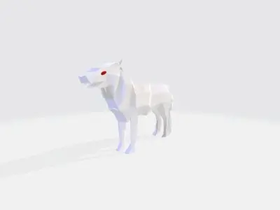  ROBOTIC WOLF Low-poly 3D model