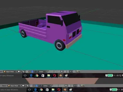 truck low poly Low-poly 3D model