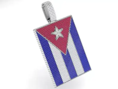 Cuba Flag Pendant 4566 3D print model