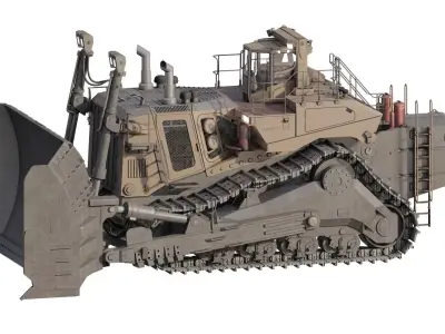 Hydraulic crawler buldozer 3D model