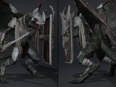 Mist Swordman ArmWing Low-poly 3D model