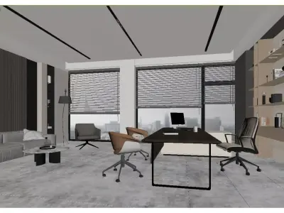  Modern Minimalist Office 3D model