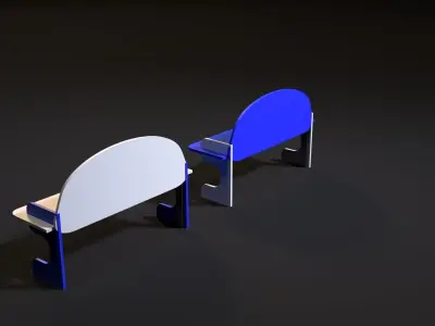 Benches in the playground 3D model