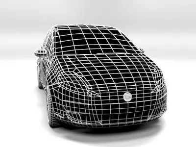 FIAT GRANDE PUNTO 5DR LOWPOLY Low-poly 3D model