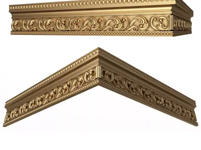 Cornice Decoration Molding 013 270 Degree Low-poly 3D model