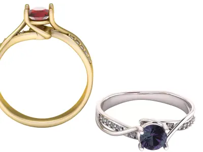 Ruby Pave Trellis Ring 3D print model