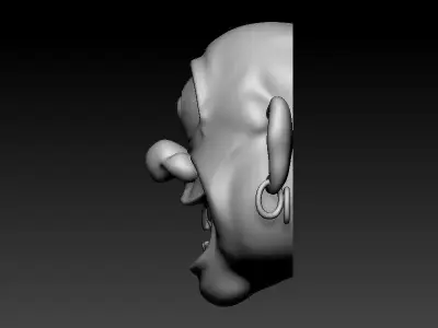 Blue One-Eyed Monster Head 3D Model 3D print model